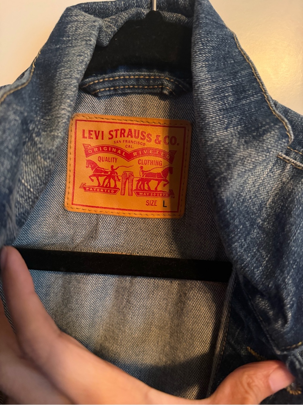 Levi's Blue Distressed Denim Sleeveless Vest - Picture 7 of 8